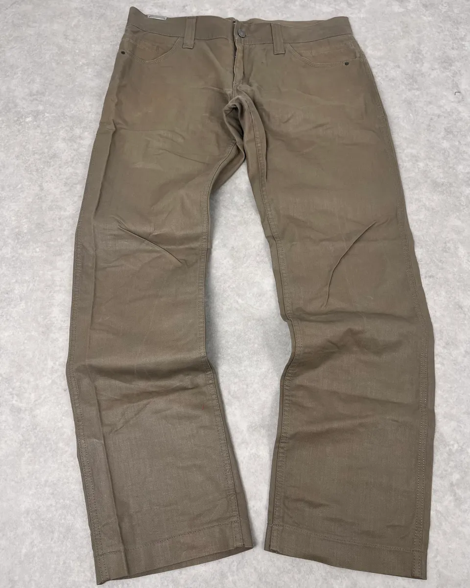 2000s Dolce & Gabbana Beige Waxed Pants - Image 4