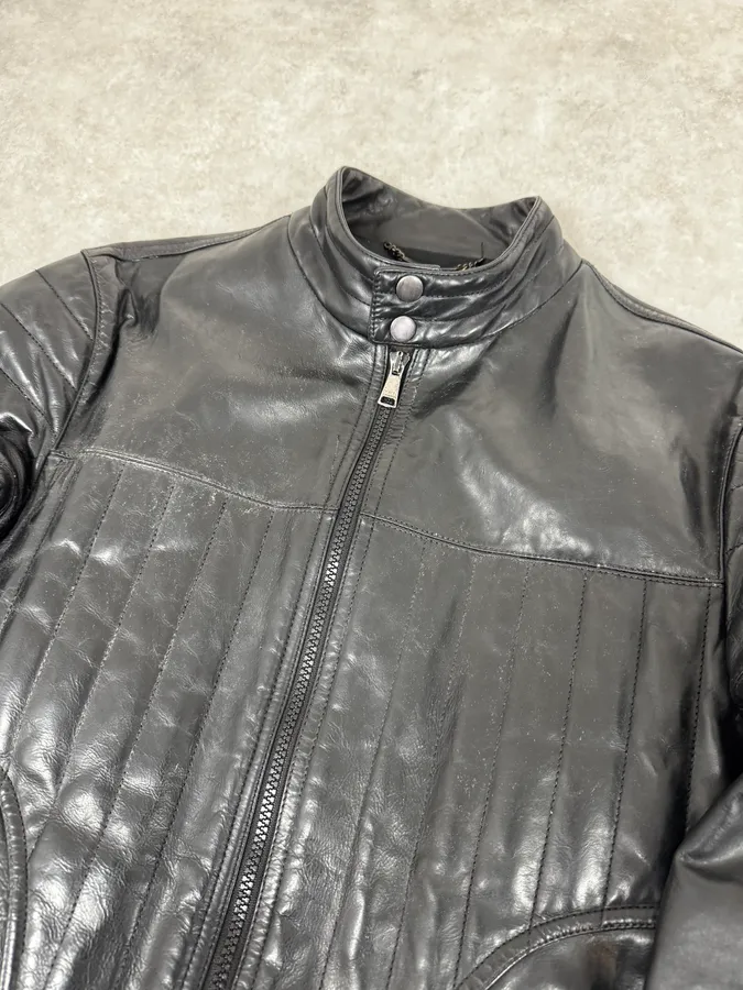 2000s Dolce & Gabbana Biker Black Leather Jacket - Image 5