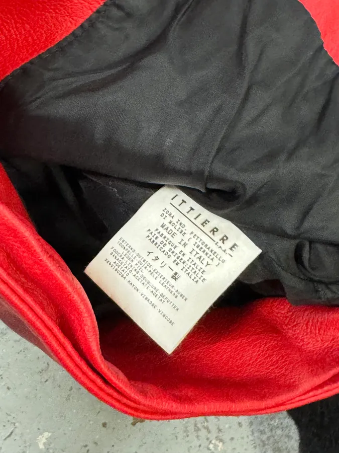 2000s Dolce & Gabbana Biker Leather Red & Black Fur Moto Leather Jacket - Image 10