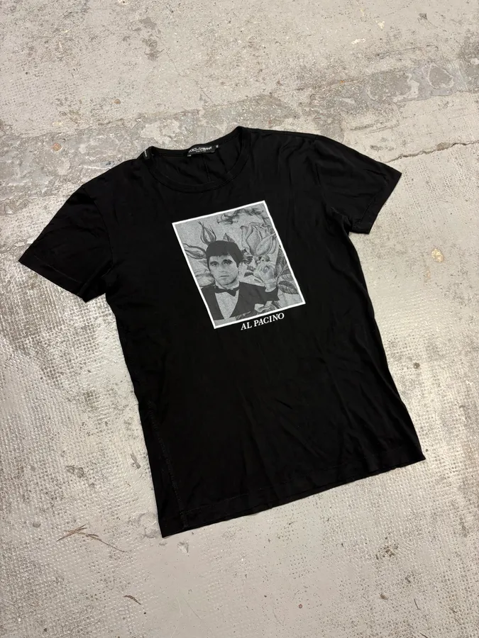 2000s Dolce & Gabbana Black Al Pacino T-Shirt - Image 4