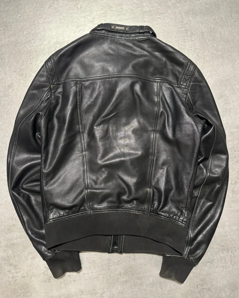 2000s Dolce & Gabbana Black Button Ups Leather Rebel Jacket - Image 4