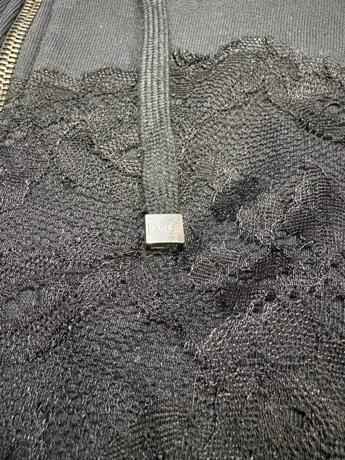 2000s Dolce & Gabbana Black Cozy Zip-up Sweatshirt - Image 8