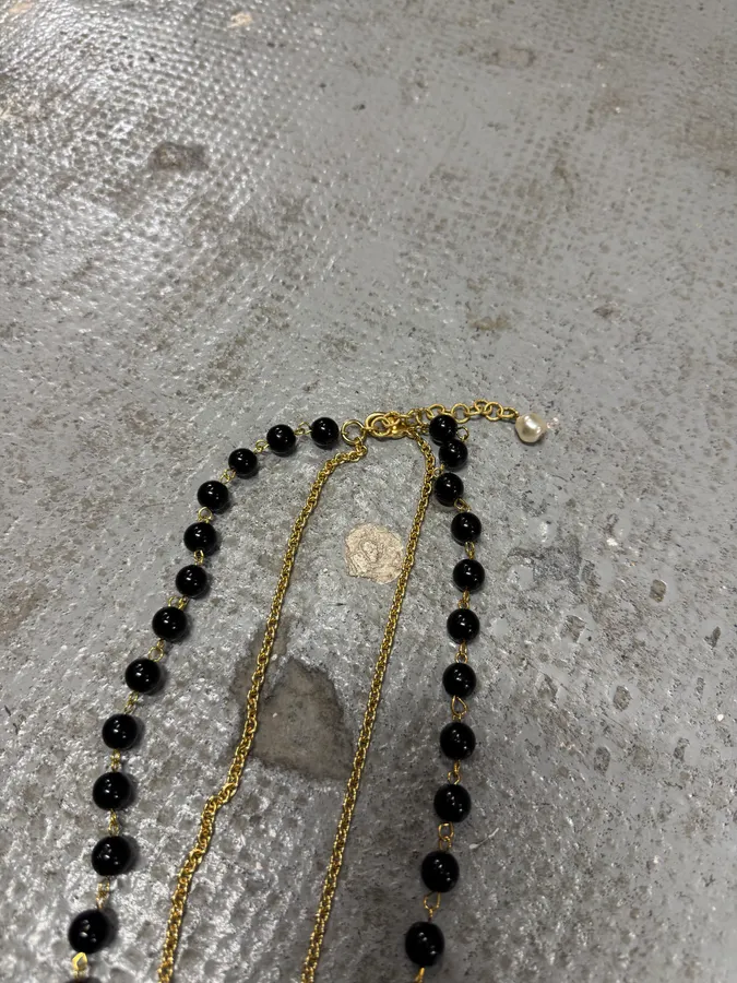 2000s Dolce & Gabbana Black Cross Golden Pendant - Image 9