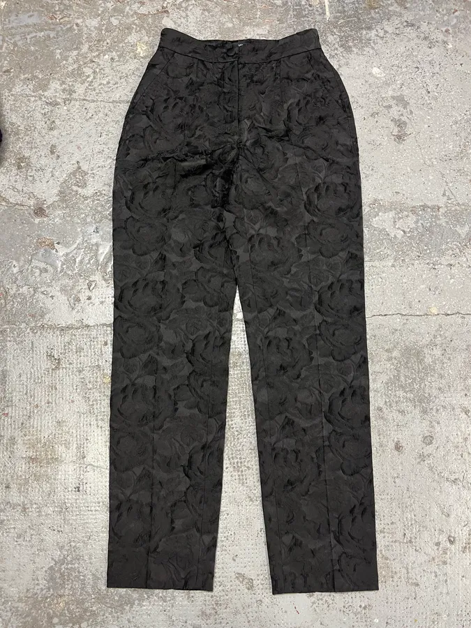 2000s Dolce & Gabbana Black Embroidered Pants - Image 2
