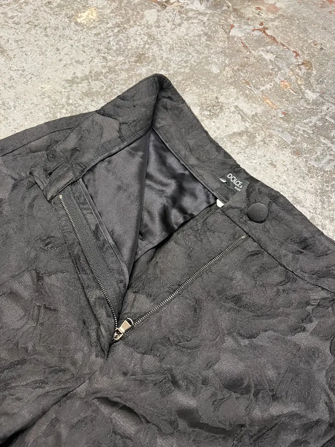 2000s Dolce & Gabbana Black Embroidered Pants - Image 7