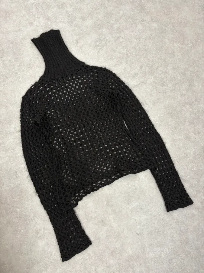 2000s Dolce & Gabbana Black Fishnet Turtleneck - Image 6