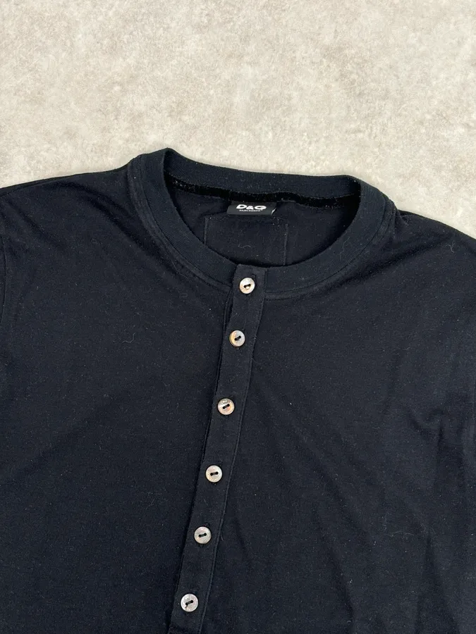 2000s Dolce & Gabbana Black Henley Knit Longsleeve - Image 4