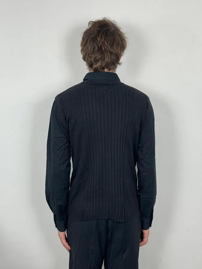 2000s Dolce & Gabbana Black Hybrid Shirt Sweater - Image 2