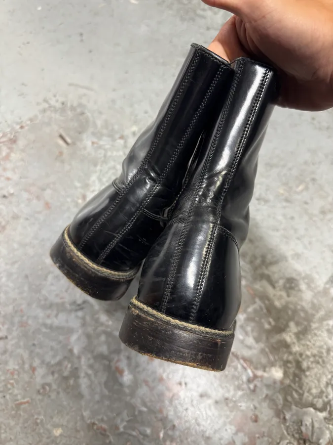 2000s Dolce & Gabbana Black Leather Ankle Boots - Image 5