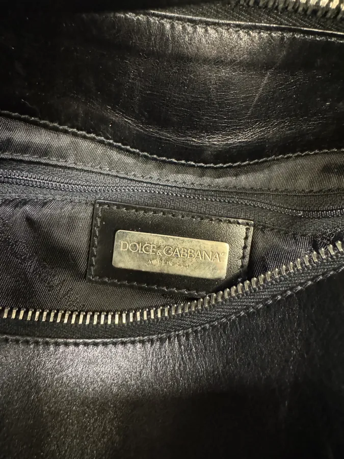 2000s Dolce & Gabbana Black Leather Bag - Image 11