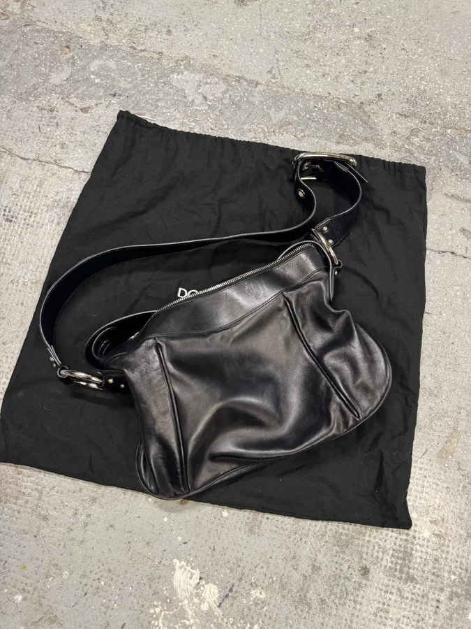 2000s Dolce & Gabbana Black Leather Bag - Image 3