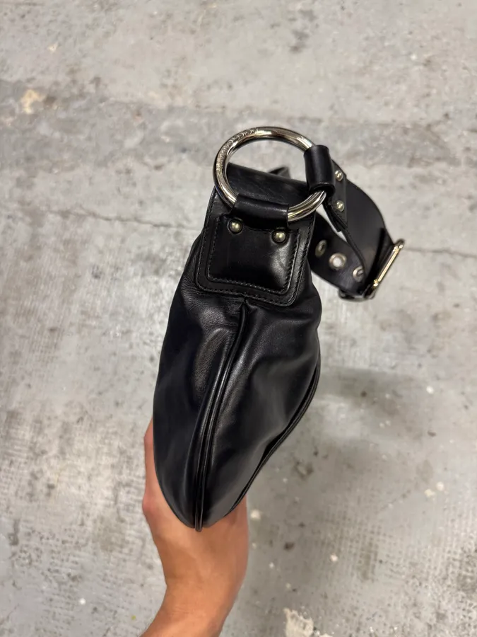 2000s Dolce & Gabbana Black Leather Bag - Image 9