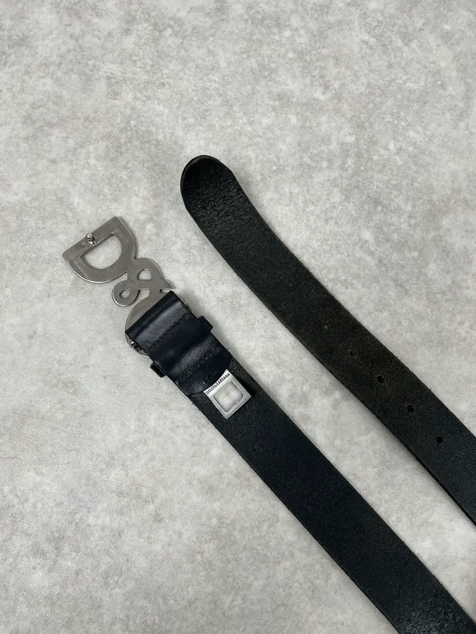 2000s Dolce & Gabbana Black Leather Belt - Image 4