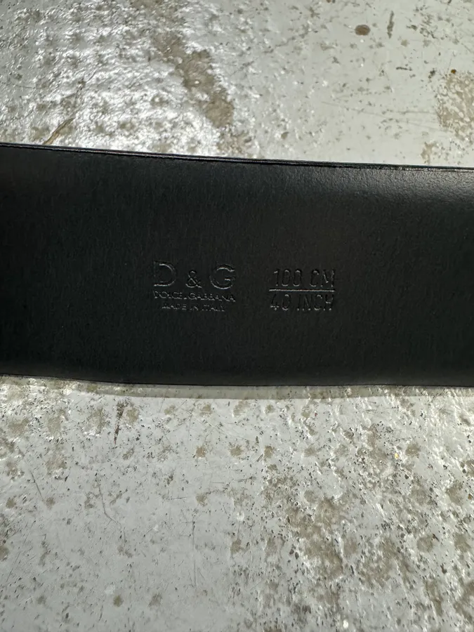 2000s Dolce & Gabbana Black Leather Belt - Image 5