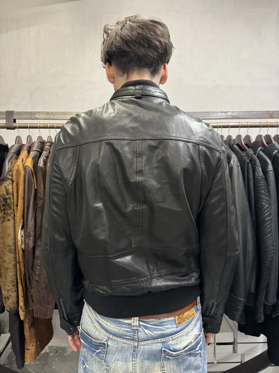 2000s Dolce & Gabbana Black Leather Biker Jacket - Image 5