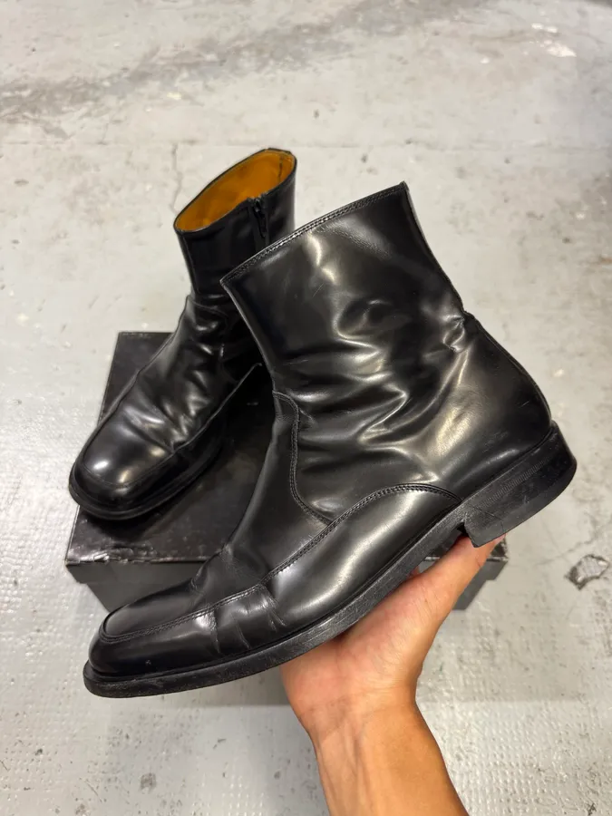 2000s Dolce & Gabbana Black Leather Boots - Image 3