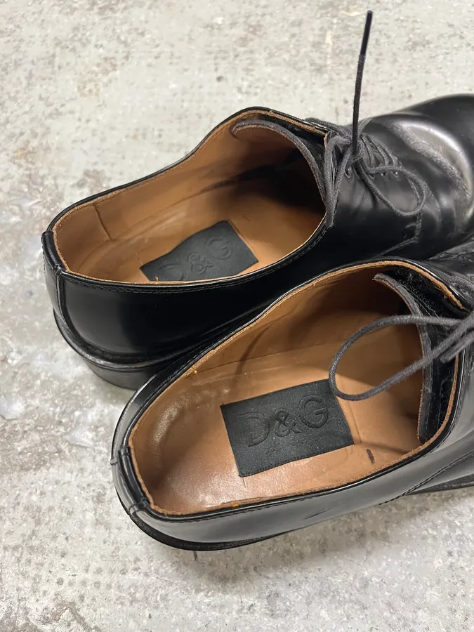 2000s Dolce & Gabbana Black Leather Loafers - Image 7