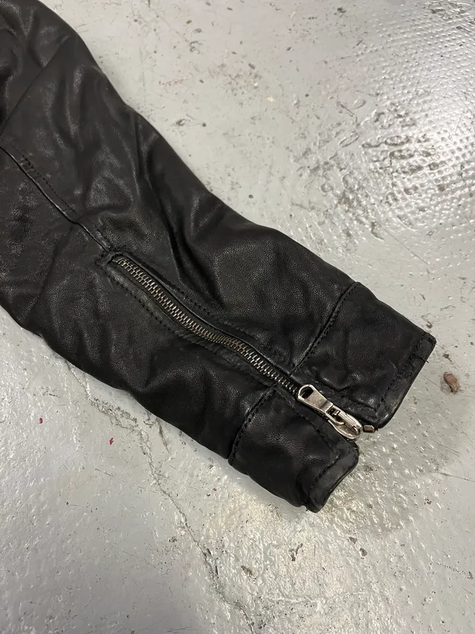 2000s Dolce & Gabbana Black Leather Minimalist Jacket - Image 6