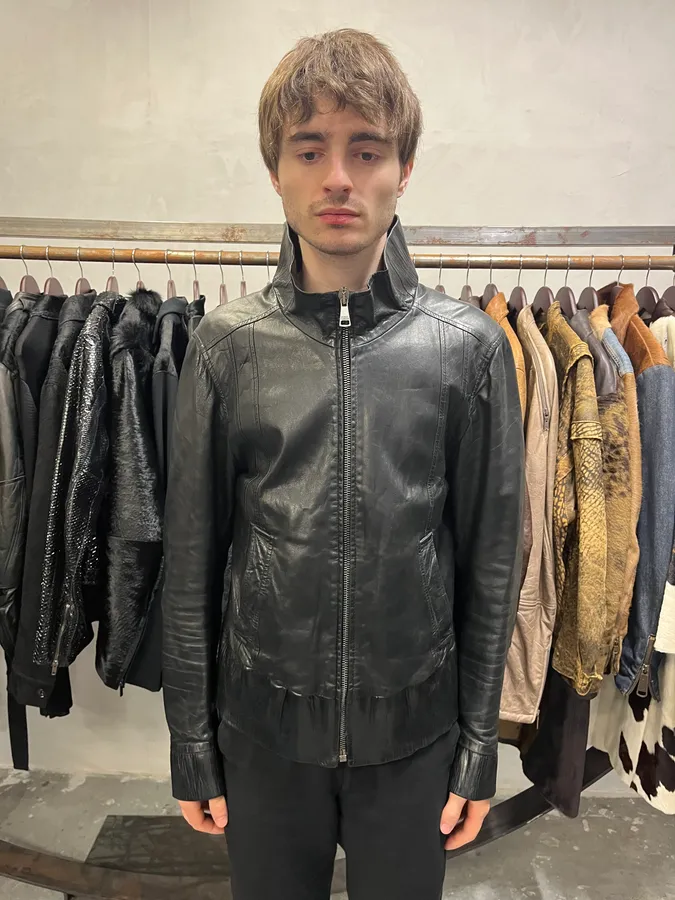 2000s Dolce & Gabbana Black Leather Premium Jacket - Image 2