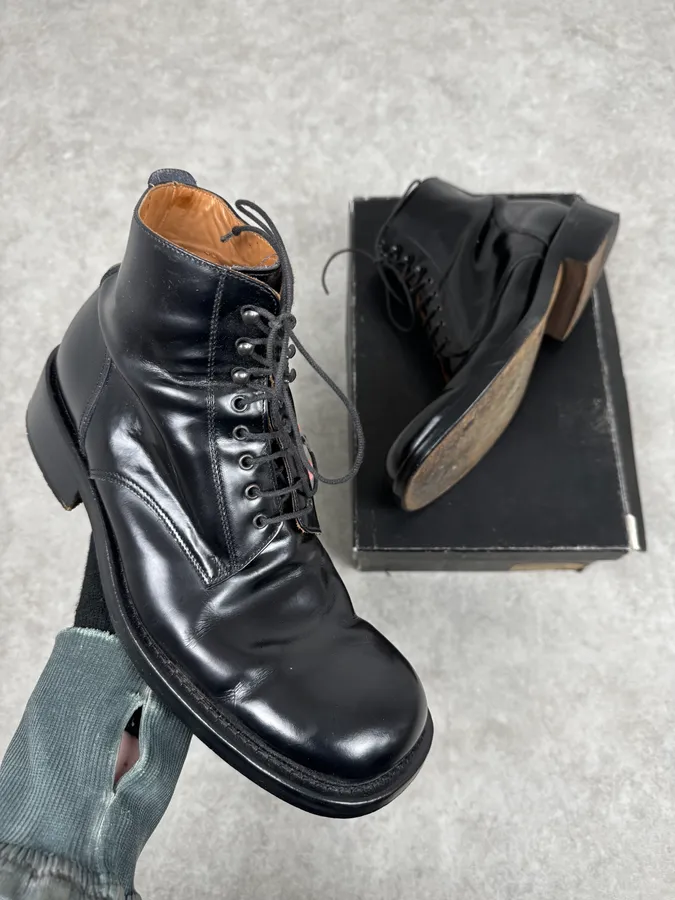2000s Dolce & Gabbana Black Leather Ranger Boots
