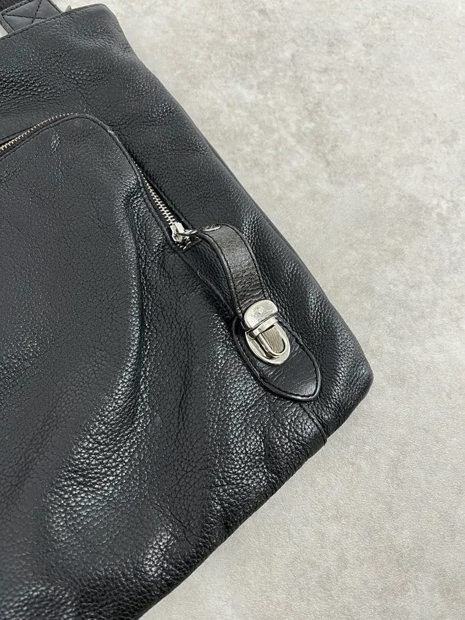 2000s Dolce & Gabbana Black Leather Shoulder Bag - Image 2