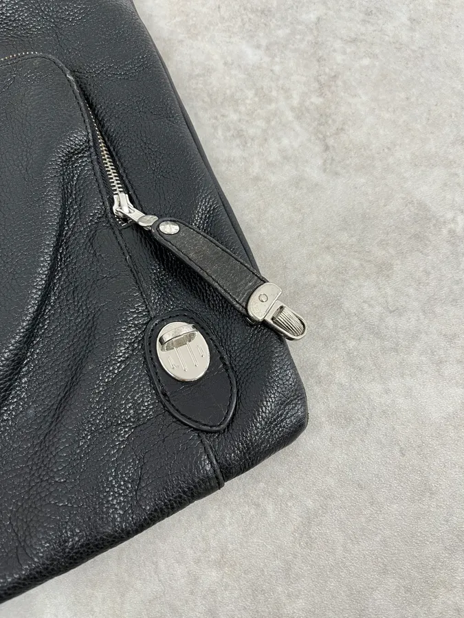 2000s Dolce & Gabbana Black Leather Shoulder Bag - Image 4