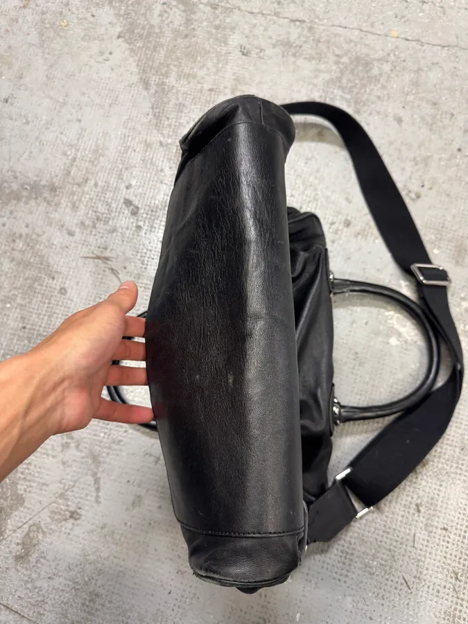 2000s Dolce & Gabbana Black Leather Shoulder Bag - Image 7
