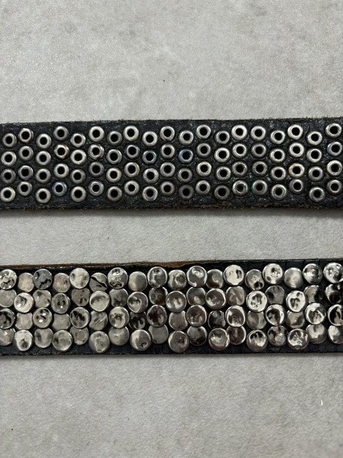2000s Dolce & Gabbana Black Leather Studded Belt - Image 5