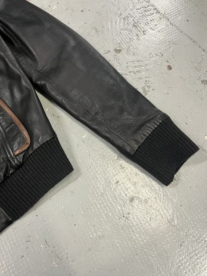2000s Dolce & Gabbana Black Mafia Leather Jacket - Image 6