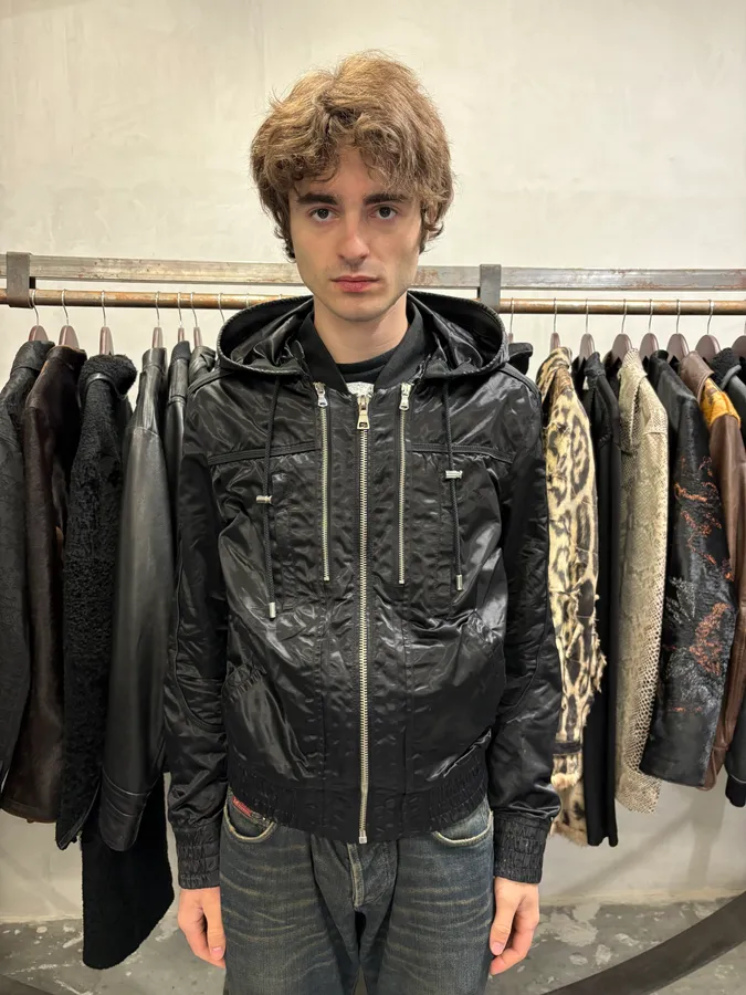 2000s Dolce & Gabbana Black Nylon Hooded Jacket - Image 2