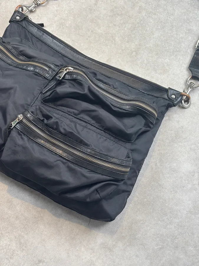 2000s Dolce & Gabbana Black Nylon Multi-Pocket Shoulder Bag - Image 5