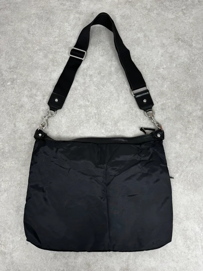 2000s Dolce & Gabbana Black Nylon Zip Cargo Shoulder Bag - Image 3