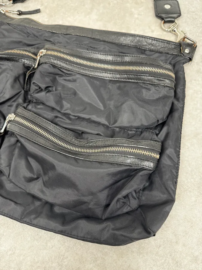 2000s Dolce & Gabbana Black Nylon Zip Cargo Shoulder Bag - Image 4