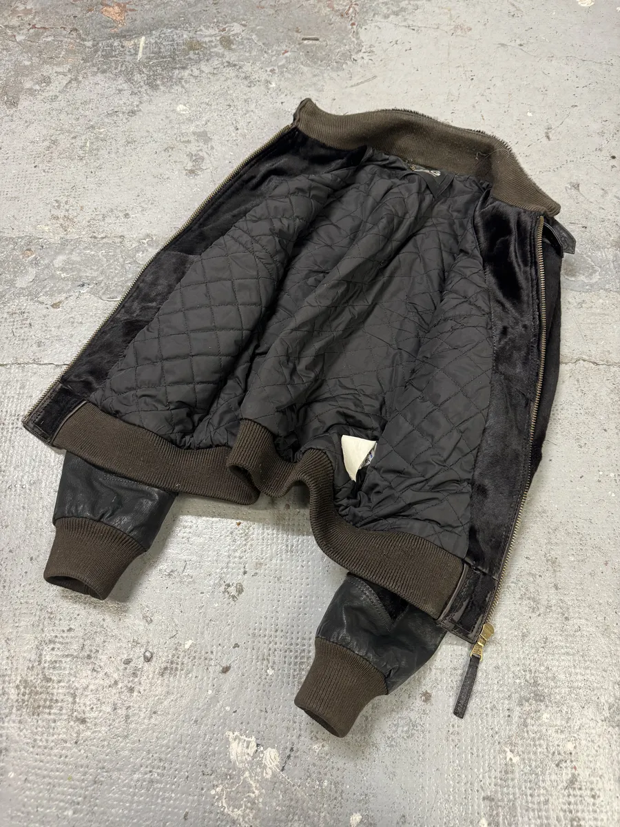 2000s Dolce & Gabbana Black Pony Hair Leather Jacket - Image 11