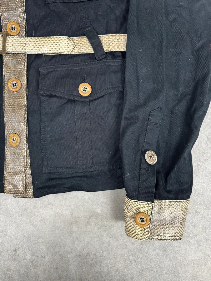 2000s Dolce & Gabbana Black Python Black Jacket - Image 8