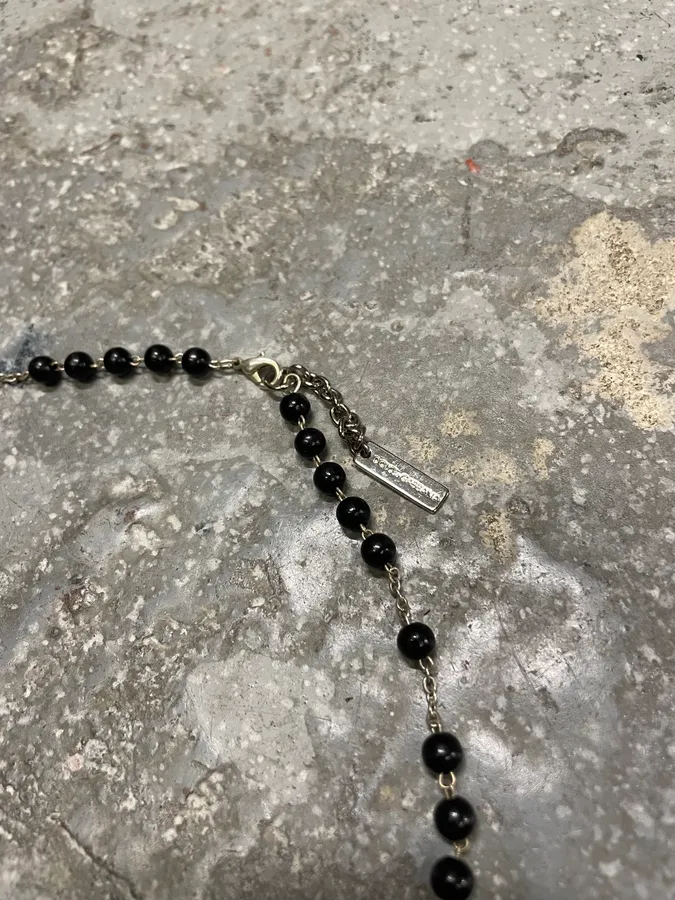 2000s Dolce & Gabbana Black Rosary Necklace - Image 6
