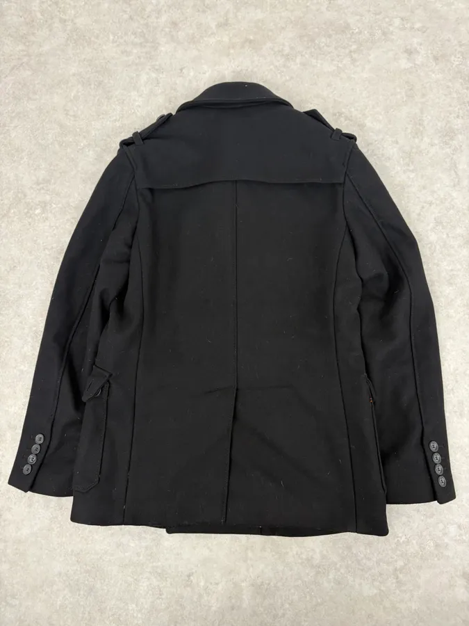 2000s Dolce & Gabbana Black Wool Military Caban Pea-Coat - Image 5