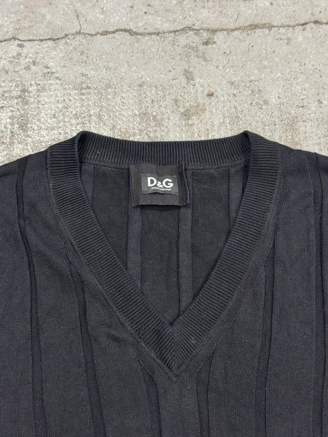 2000s Dolce & Gabbana Black Wool Sleeveless Sweater - Image 4