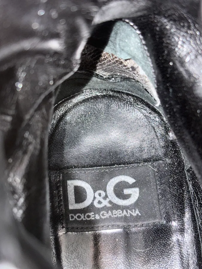2000s Dolce & Gabbana Black Zip Combat Leather Boots - Image 12