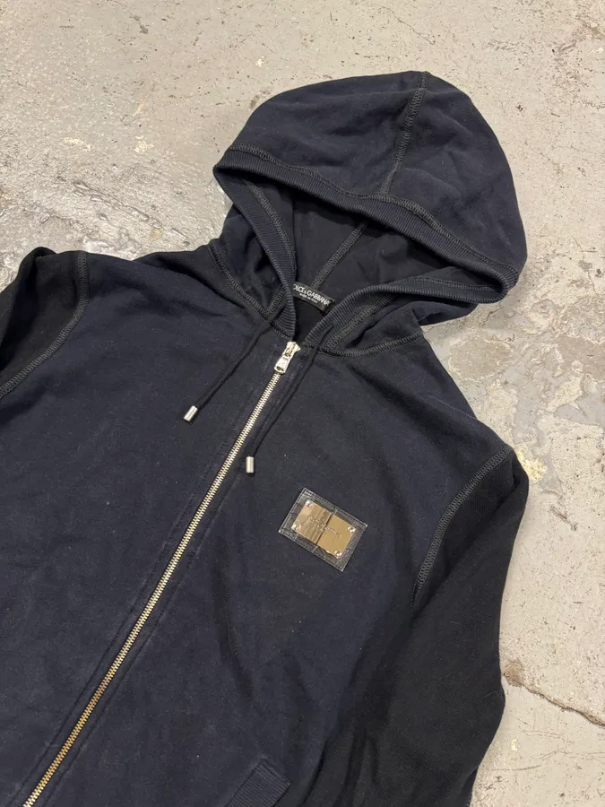 2000s Dolce & Gabbana Black Zip-up Sweatshirt - Image 2