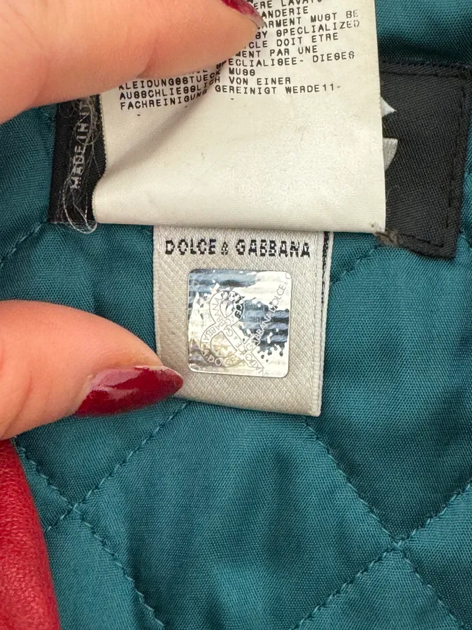2000s Dolce & Gabbana Blue & Black Racing Biker Leather Jacket - Image 10