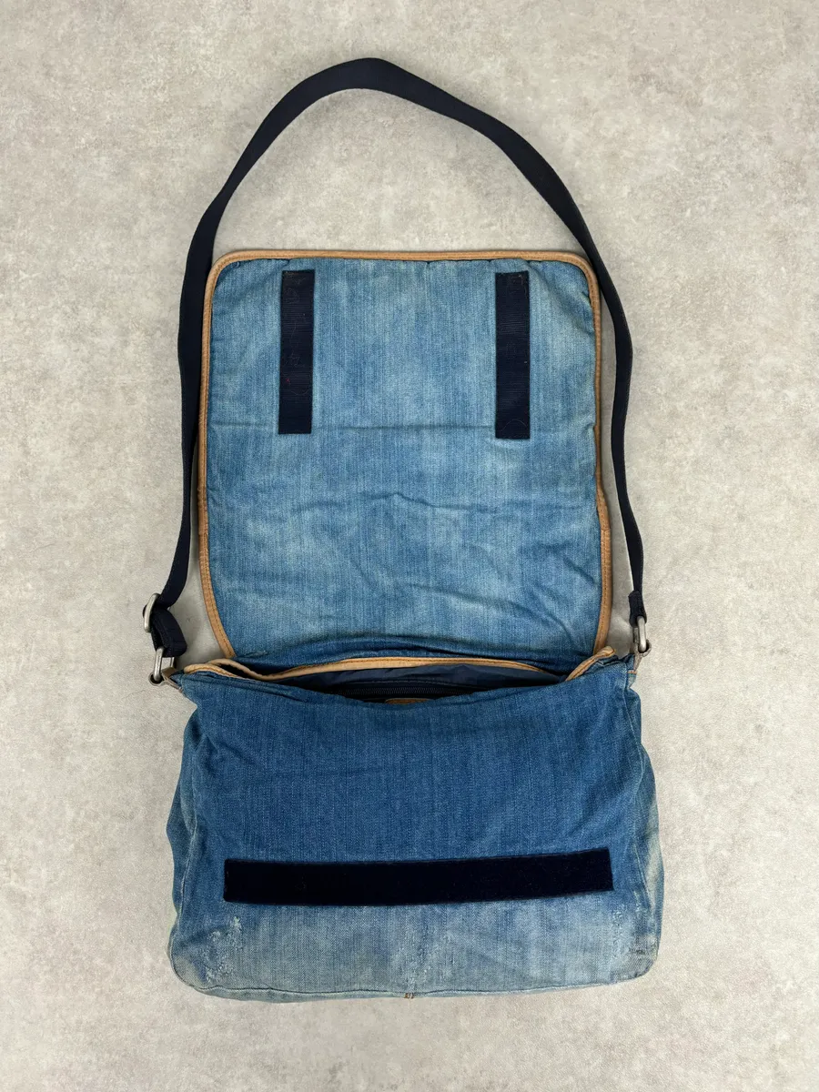 2000s Dolce & Gabbana Blue Denim Extreme Shoulder Bag - Image 6