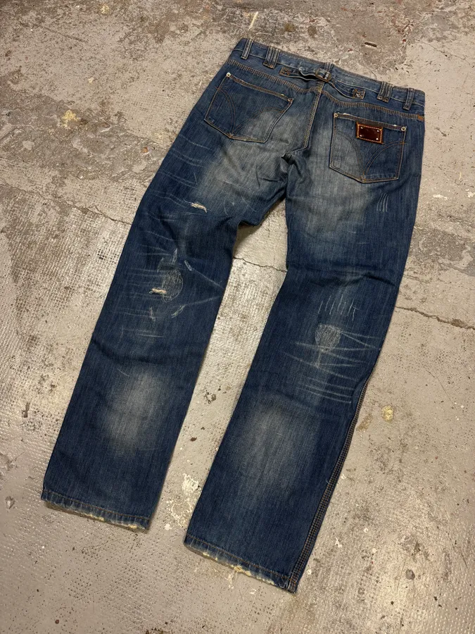 2000s Dolce & Gabbana Blue Denim Jeans - Image 4