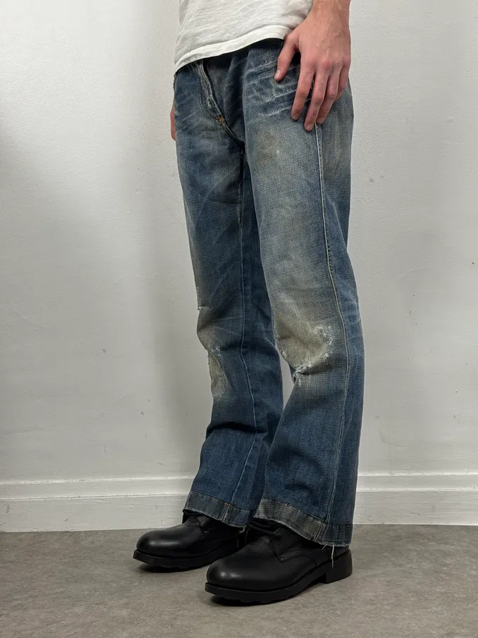 2000s Dolce & Gabbana Blue Distressed Denim Jeans - Image 2