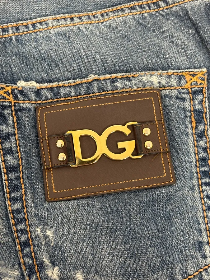 2000s Dolce & Gabbana Blue Distressed Denim Jeans - Image 10