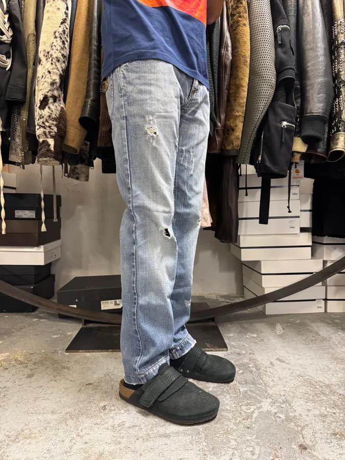 2000s Dolce & Gabbana Blue Distressed Denim Jeans - Image 3