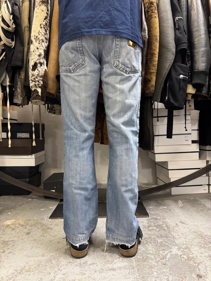 2000s Dolce & Gabbana Blue Distressed Denim Jeans - Image 4