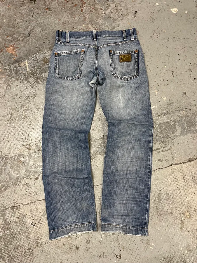 2000s Dolce & Gabbana Blue Distressed Denim Jeans - Image 6