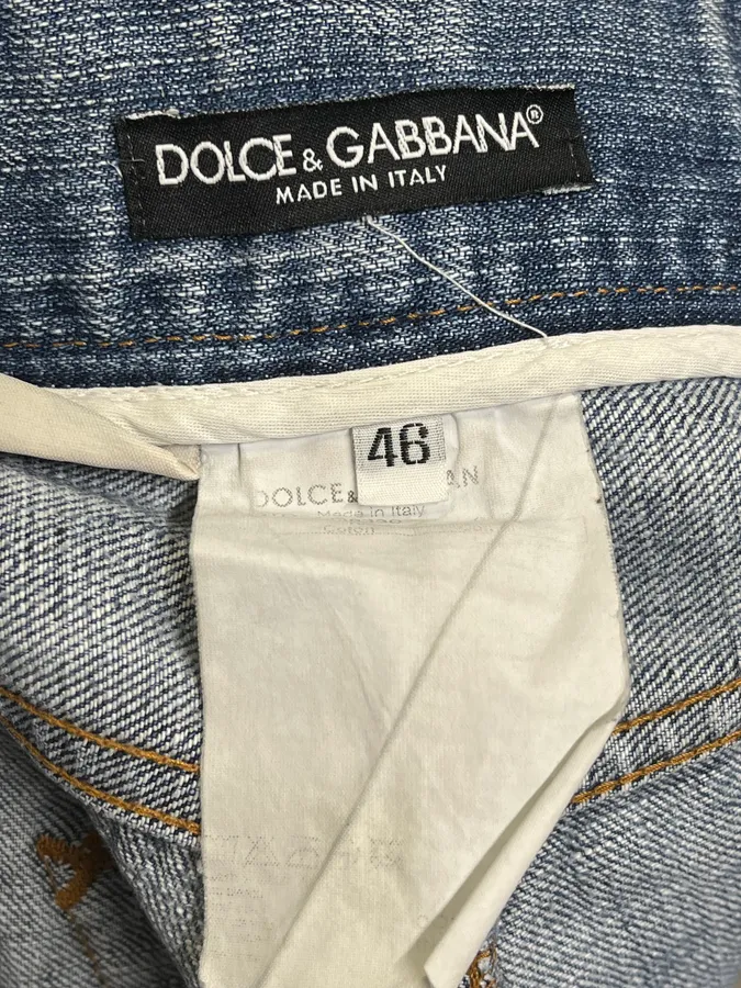 2000s Dolce & Gabbana Blue Distressed Denim Jeans - Image 9