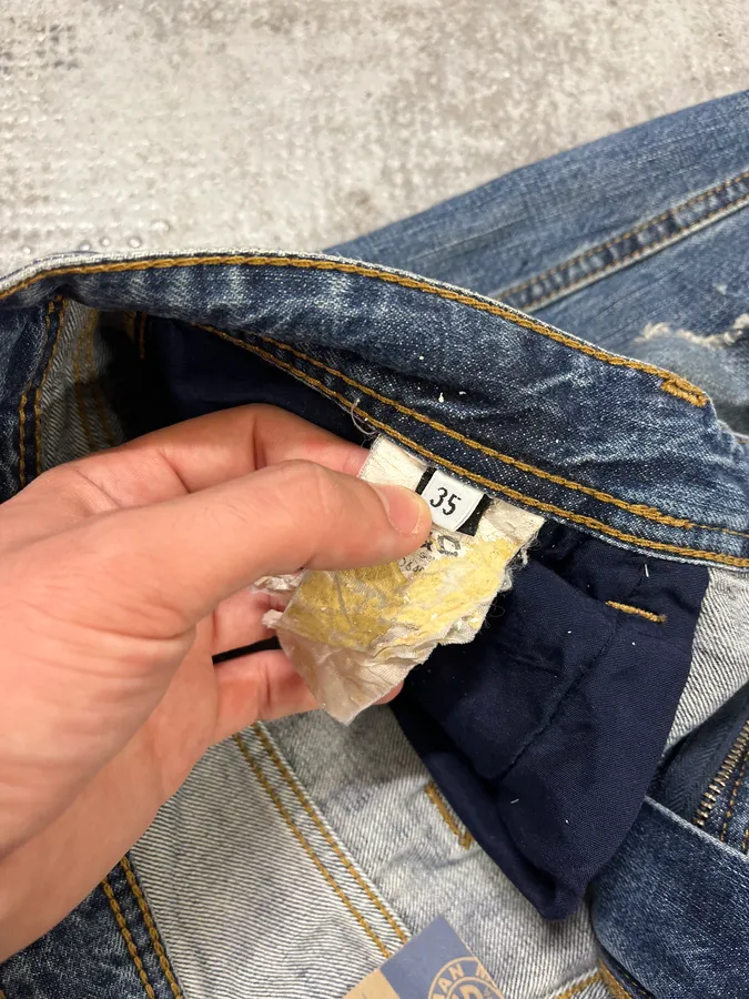 2000s Dolce & Gabbana Blue Distressed Denim Jeans - Image 10